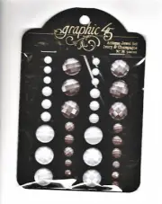 Graphic45 ANTIQUE JEWEL SET -IVORY & CHAMPAGNE (36pcs) scrapbooking 3 SIZES