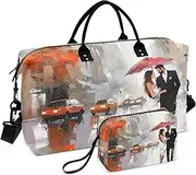 [ZRYSMY] Duffel Bag for Traveling, Woman Man Umbrella Art Travel Bag Gym Bag, with Multiple Interior Pockets Shoulder Weekender Bag for Women Men with Toiletry Bag 20.5L x 1.9W x 13.8H, Multi-Colored