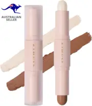 Dual Cream Contour Stick, 2-In-1Contouring & Highlight Stick, Long Lasting & Smo