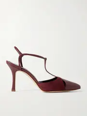 [Manolo Blahnik] Manolo Blahnik - Turgimodhi 90 Cutout Leather And Suede Pumps - Red - IT38 IT 38 Red