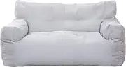 HWOEK Bean Bag Chair Cover for Adults and Kids (No Filler) Premium Cotton and Linen Double Lazy Sofas Cover Soft Lounger Seat Beanbag Cover 45.3" x29.1" x24.8",Light Gray