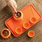 Persimmon Shaped Lucky Kungfu Tea Set for Holiday Gifts Table Decor New Year