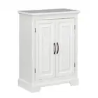St James Freestanding Two Door Floor Cupboard White with Brushed Bronze handles