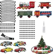 Model Train Set - Classic Train Set Train Toy Sound - Model Locomotive Railway Kit Battery-Powered Christmas Toy for Girls & Kids