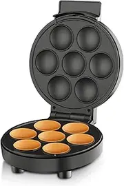 Cupcake Maker Machine, Donuts Maker with Non-Stick Surface and Indicator Light, Waffle Maker with Double-Sided Heating for Kid-Friendly Breakfast, Snacks, Desserts, Regular