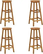 Bar Stools 4 pcs, Breakfast Bar Stools, Kitchen Round Height Stools with Footrest for Dining Room, Kitchen, Party, Easy Assembly, 34 x 34 x 76 cm
