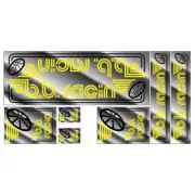 BB Racin - Yellow on Chrome BMX decal set - Old school bmx