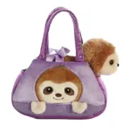 Fancy Pals Sloth Purple Bag 8"/20cm Soft Plush Toy