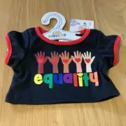 BUILD A BEAR WORKSHOP RAINBOW/HANDS EQUALITY TEE BNWT