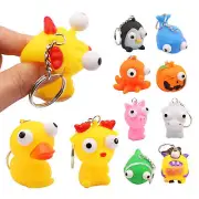 1pc Fidget Toy Keychain Cute Animal Squeeze Toy Keyring Mochi Squish Toy Stress