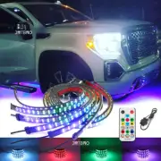 6 RGB Double Row LED Underglow Lights APP Bluetooth Strip For GMC Sierra Denali