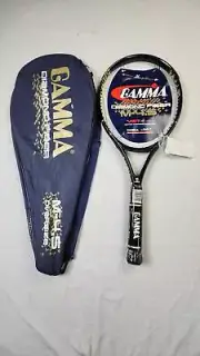 Gamma Diamond Fiber M-4.5 Tennis Racket w/ Cover - 4 1/2 in, Longbody, OS, Blue