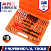 48-Piece Thread Repair Thread Chaser Tool Set Cleaner Rethreading Master Kit