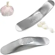 Stainless Steel Garlic Crusher 2 PCS, Household Garlic Mincer Press for Picnic Camping Cafeteria