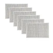 Set of 6 Bamboo Table Placemats White with White Border 30 x 45cm