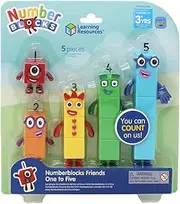 Learning Resources HM95356-UK Friends Five Official Collectible Toy Includes Number Blocks One, Two, Three, Four & Five Perfect for Standing & with Moving Arms for Realistic Play