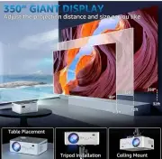 Q9 Projector 5G WiFi & Bluetooth 4K + 100" Projector Screen + Bag+Tripod
