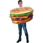 Adult Hamburger Costume Halloween Burger Party Funny Outfit