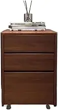 Filing Cabinet Office File Cabinet Wooden Storage Small Cabinet Mobile Drawer Cabinet with Wheels Under Desk Storage Cabinet Short Cabinet File Storage Cabinets(Brown)