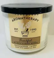 1 New Bath & Body Works THANKFUL Frankincense & Myrrh 14.5 Oz 3-Wick Candle READ