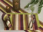 Placemats Set of 6 Mirabelle Purple Striped Park Designs Split Pea 100% Cotton