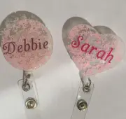 retractable badge holder - Breast Cancer Awareness With Your Name In Pink