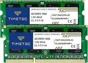 Timetec 8GB KIT(2x4GB) DDR3 1066MHz PC3-8500 Non-ECC Unbuffered 1.5V CL7 2Rx8 Dual Rank 204 Pin SODIMM Laptop Notebook PC Computer Memory RAM Module Upgrade (8GB KIT(2x4GB))