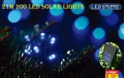200 LED 20.9M BLUE SOLAR CHRISTMAS WEDDING PARTY FAIRY STRING LIGHTS