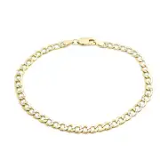 14K Yellow Gold 4.5mm Diamond Cut Cuban Link Bracelet 8”
