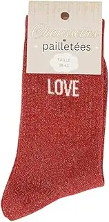 [Felizz] Glitter Socks - Love (36-42), Red, One Size, red, One size