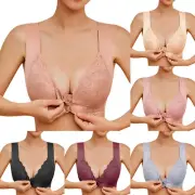 Womens No Steel Ring French Womens Front Close Bra T Back Plus Size Seamless