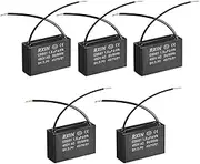 uxcell Ceiling Fan Capacitor CBB61 1.5uF 450V AC 2 Wires Metalized Polypropylene Film Capacitors 37x23.5x12.6mm for Water Pump Motor Generator, Pack of 5