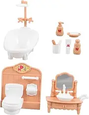 Yardwe Set Miniature Bathroom Furniture Dollhouse Accessories Detailed Craftsmanship Shower Room Set Great for Photography Props