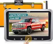 Yakry Wireless Backup Camera 5 Inch - Easy to Install Touch Key HD 1080P Monitor - No Delay Digital Signal Reverse Cam Night Vision 2 Channels for Car Truck Trailer Hitch Y25