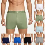 Comfortable Men's Low Rise Button Boxers Briefs Shorts Trunks Underwear