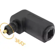 PRO2 PA1908 Toslink Right Angle Adaptor Plug To Socket W/ Rotating End 90&Deg;
