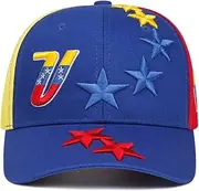 [KDAND] Venezuelan Hats Embroidered 7 Stars Flag Baseball Cap Gorras Multicolor, Multicolor, Medium-Large