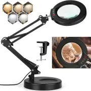 10X Magnifying Glass with Light, Krstlv Upgrade Button 5 Color 10X, Black