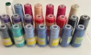 Lot of 15 New & 7 Used Overlock thread cones 3000 yds READ DESCRIPTION