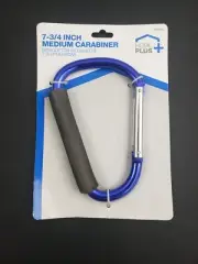 New HOME PLUS 7 3/4" Aluminum Blue MEDIUM CARABINER Hook Jumbo Carry Bag Cord
