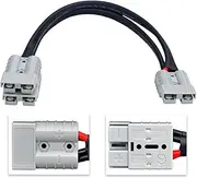 Anderson Plug Y Adaptor 3 x Grey 50 Amp 6mm Automotive Cable to connect dual batteries, solar, 12V accessories
