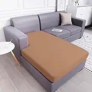 Smiry Waterproof Couch Cushion Covers, Stretch Sectional Couch Covers Washable, L Shape Chaise Lounge Sofa Slipcover Elastic Non-Slip Furniture Protector for Pets, Kid (Chaise, Camel)