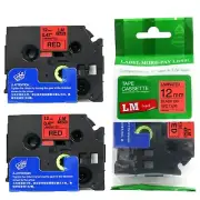 2/Pack 12mm Black on Red Tape for P-touch Model PT1900, PT-1900 Label Maker