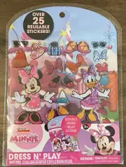 MINNIE MOUSE REUSABLE PUFFY STICKERS Play Scene DISNEY Dress up like Paper dolls