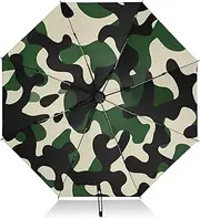 [RPLIFE] Windproof Travel Umbrella, Auto Open Close, Compact Umbrella, Backpack Purse Portable, Ideal for Women, Military Camouflage Green