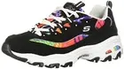 SKECHERS D'LITES SUMMER FIESTA SNEAKER - SIZE WOMEN 7 (AU/UK W4) - BLACK MULTI