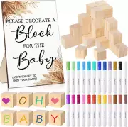 Tatuo 75PCS Baby Shower Games Sign Kit Including Decorate a Block Game Sign 5...