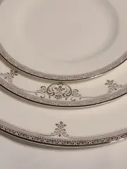 Oneida Michelangelo Platinum 5 Piece Bone China Place Setting Plates Cup Saucer