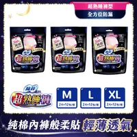 在飛比找生活市集優惠-【Sofy 蘇菲】超熟睡內褲型衛生棉M/L/XL箱購(2片x