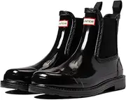[HUNTER] Commando Chelsea Gloss Boot for Women - Round Toe, Block Heel, Flexible Gusset and Grip